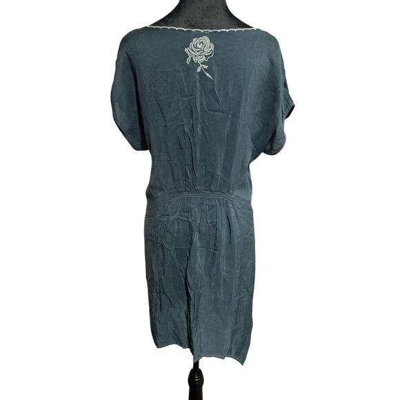 Johnny Was Teal Embroidered Casual Dress Size Small - Picture 2 of 6